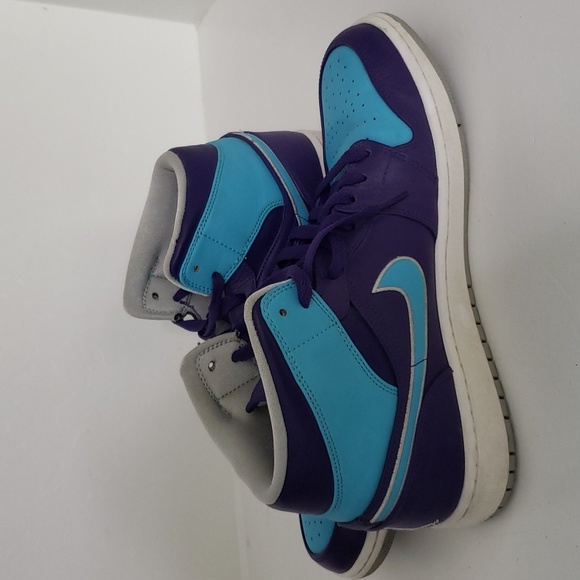 Nike Air Jordan 1 Mid Men's Basketball Shoes Shoe Blue Purple Size Mens 11 - Picture 4 of 9